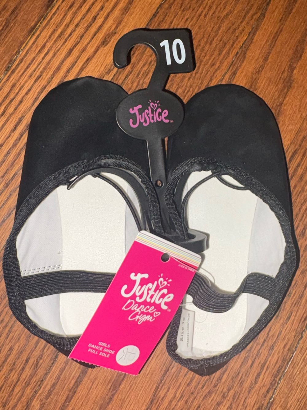 Justice Girl Dance Shoes Size 10 Black Ballet Shoes Slip On NWT
